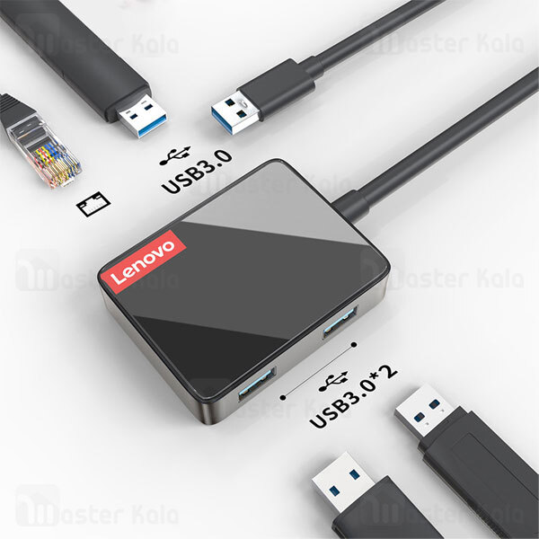 هاب 4 پورت لنوو Lenovo LP0803 4 in 1 USB HUB Adapter 3USB3.0 1RJ45 new